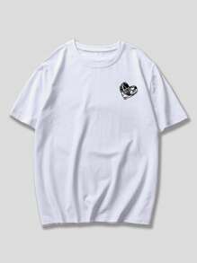 ROMWE MEN Street Life Áo thun họa tiết slogan nam, trường học - trắng - Xem 2