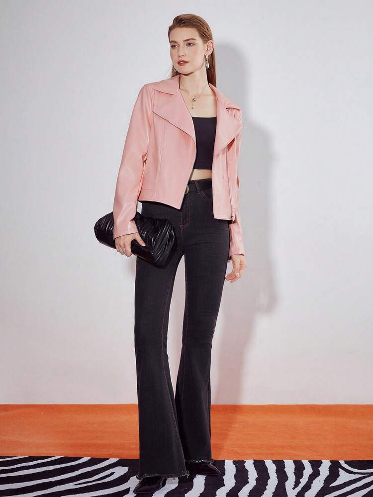PU LEATHER MOTO JACKET