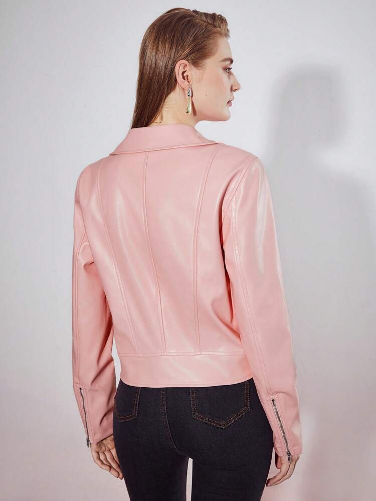 PU LEATHER MOTO JACKET