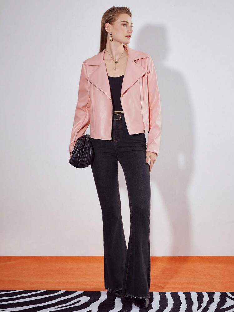 PU LEATHER MOTO JACKET