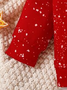 Baby Girl Christmas Print Sweatshirt - Red - View 4