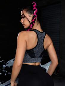 Gameset SHEIN Sport Contrast Binding Racerback Sports Bra