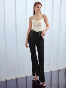 MOTF PREMIUM 垂墜打攬吊帶上衣 - 杏色 - 查看 8