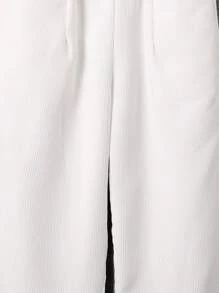 SHEIN Tween Boy Dual Pocket Elastic Waist Pants - White - View 5