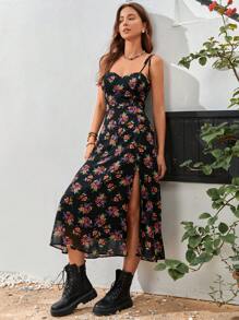 SHEIN VCAY 印花吊帶連衣裙 - 彩色 - 查看 4