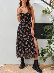 SHEIN VCAY 印花吊帶連衣裙 - 彩色 - 查看 6