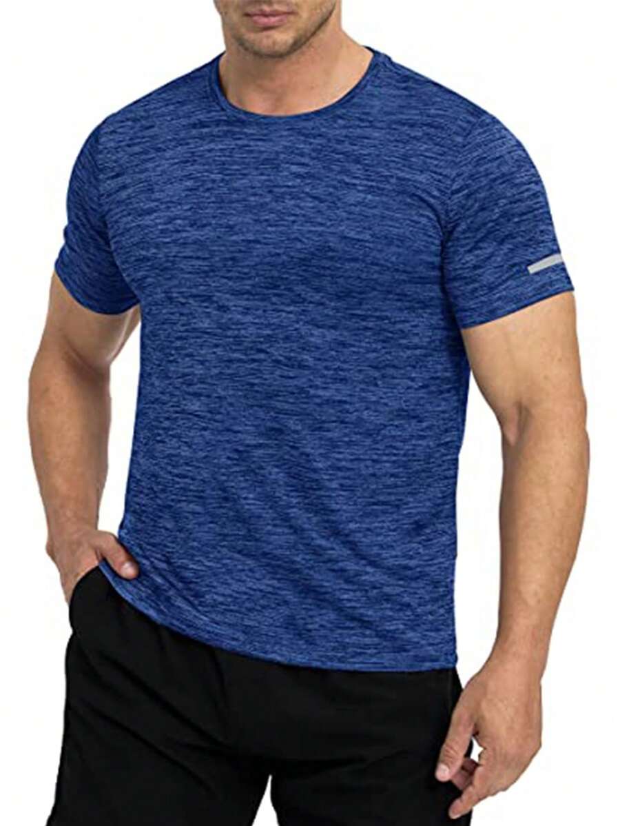 Manfinity Sport Corelite Men Space Dye Sports Tee Workout Tops - Blue - View 1