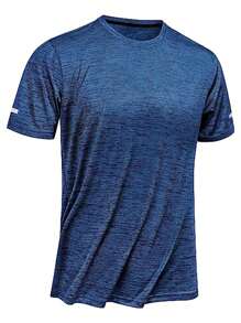 Manfinity Sport Corelite Men Space Dye Sports Tee Workout Tops - Blue - View 3
