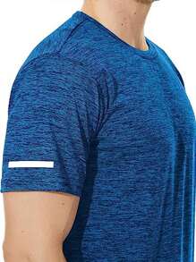 Manfinity Sport Corelite Men Space Dye Sports Tee Workout Tops - Blue - View 4