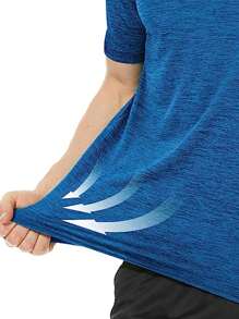 Manfinity Sport Corelite Men Space Dye Sports Tee Workout Tops - Blue - View 6