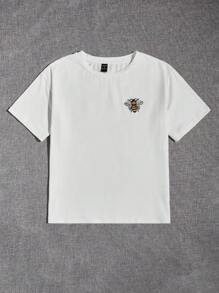 Emma Jane Creative Áo thun họa tiết con ong in họa tiết đường phố cổ điển của nghệ sĩ, dành cho mùa hè, 95% cotton, ngày lễ, kỳ nghỉ, mùa xuân, lễ hội, phù hợp với Ibiza - trắng - Xem 4