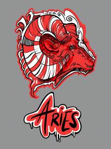 Tim Lord Aries Print Crop Tank Top - Light Grey - View 2