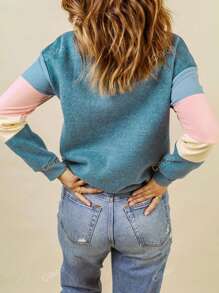 CILKOO Kleurblok Oversized Sweatshirts