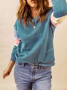CILKOO Kleurblok Oversized Sweatshirts