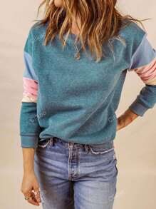 CILKOO Kleurblok Oversized Sweatshirts