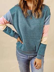 CILKOO Kleurblok Oversized Sweatshirts