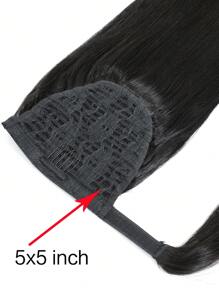 1pc Wrap Around Ponytail Straight 1B Natural Black Color Remy Natural Black Color Human Hair Extension Top Quality Daily Use Hair Extensions - Natural Black - View 6