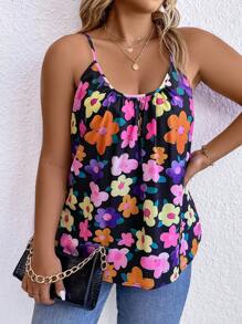 SHEIN LUNE Talla grande Top de tirantes con estampado floral - Multicolor - Ver 5