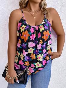 SHEIN LUNE Talla grande Top de tirantes con estampado floral - Multicolor - Ver 6