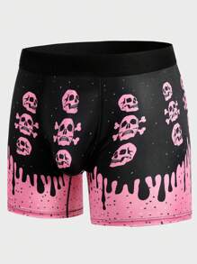 Men Skull Print Boxer Brief - Multicolor - View 1