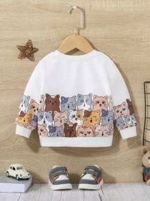 SHEIN 男嬰女孩卡通和字母圖案運動衫 - 彩色 - 查看 2