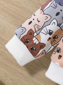 SHEIN 男嬰女孩卡通和字母圖案運動衫 - 彩色 - 查看 4