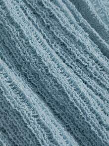 DAZY Tie Front Drop Shoulder Cardigan - Baby Blue - View 9