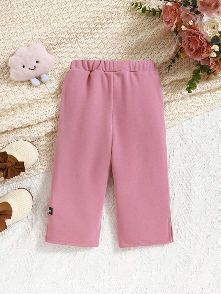 Baby Boy Letter Patched Detail Knot Waist Pants