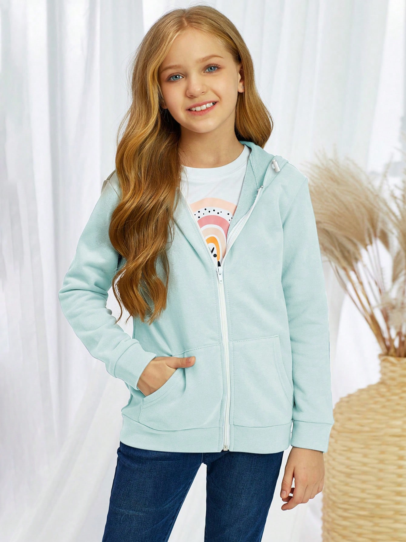 Tween Girl Zip Up Hoodie SHEIN USA