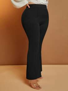 SHEIN SXY Talla grande Pantalones acampanados unicolor