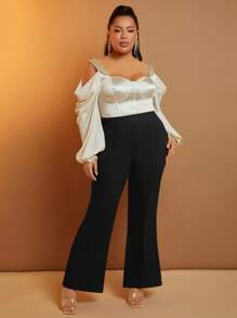 SHEIN SXY Talla grande Pantalones acampanados unicolor