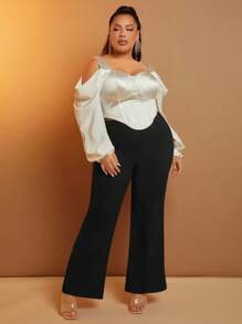 SHEIN SXY Talla grande Pantalones acampanados unicolor