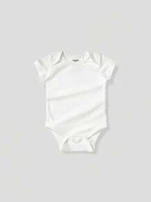 Bebé niña Body unicolor de cuello redondo - Blanco - Ver 1