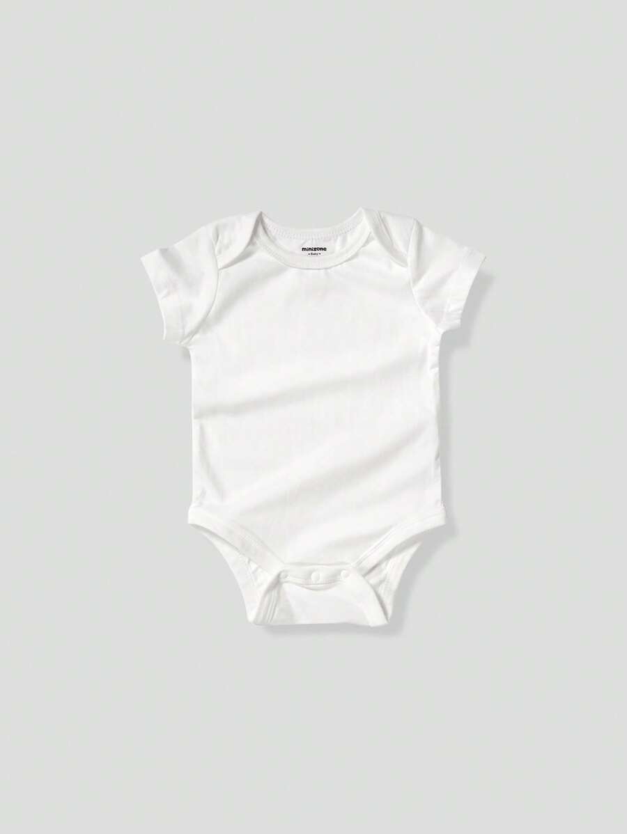 Bebé niña Body unicolor de cuello redondo - Blanco - Ver 1