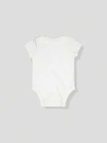 Bebé niña Body unicolor de cuello redondo - Blanco - Ver 2