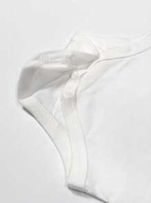 Bebé niña Body unicolor de cuello redondo - Blanco - Ver 6