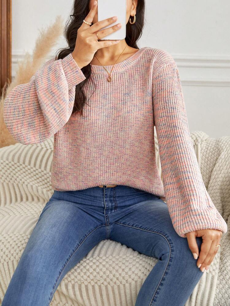 Space Dye Lantern Sleeve Sweater Winter
