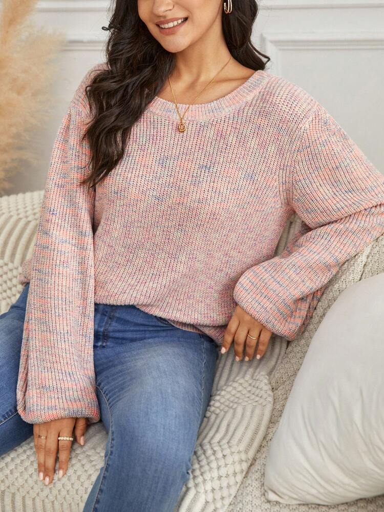 Space Dye Lantern Sleeve Sweater Winter