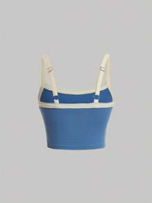 SHEIN MOD Contrast Binding Cami Top - Dusty Blue - View 2
