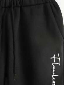 EURMUSE Men Letter Graphic Sweatshirt & Sweatpants
