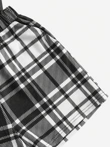 SHEIN Cô Gái Trẻ Tim & In kẻ sọc Bộ PJ - Đen và trắng - Xem 3