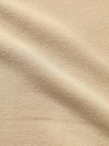 EURMUSE Men Letter Patched Drop Shoulder Sweatshirt - Apricot - View 8