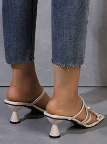Sandales à talons hauts à bride minimaliste et bout ouvert pour femmes, talon effilé, confortable à porter, nouvelle édition été 2025