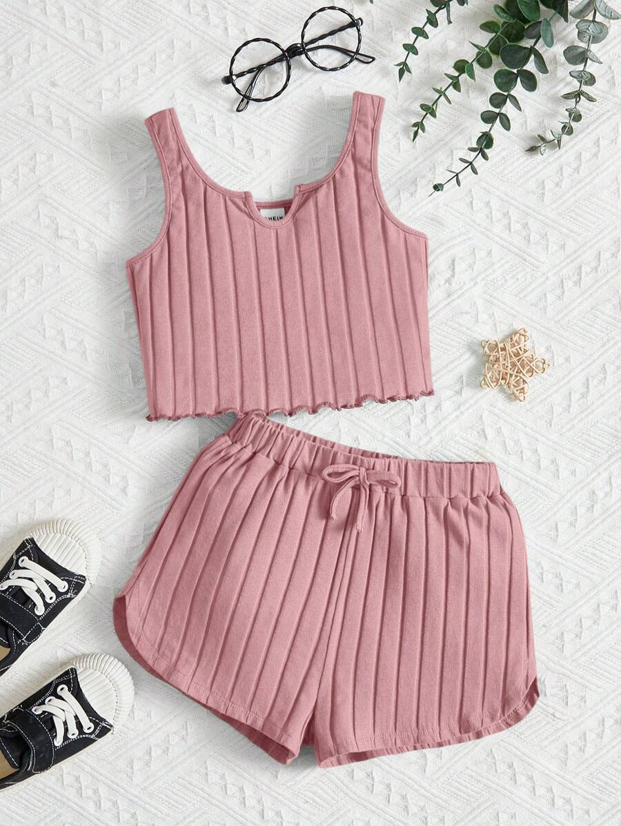 SHEIN Conjunto de 2 peças para meninas pré-adolescentes composto por ...