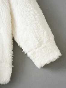 SHEIN Leap Crew Young Boy 2pcs Letter Patched Detail Teddy Sweatshirt - Multicolor - View 3