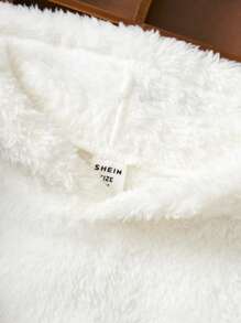 SHEIN Leap Crew Young Boy 2pcs Letter Patched Detail Teddy Sweatshirt - Multicolor - View 4