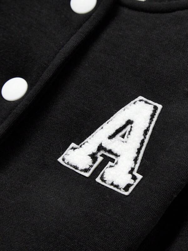 Cozy Cub Baby Boy Thin Baseball Jacket With Letter Print SHEIN USA