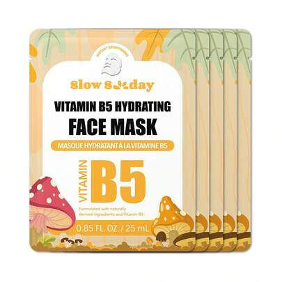 SlowSunday Hydrating Face Masks, Instant Brightening Firming Anti Aging Face Sheet Masks, Moisturizing Spa Face Masks Skincare With 5pcs, Hydrates And Nourishes, Deeply Hydrates And Soothes Skin, K Beauty, Ideal For Party
