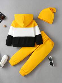 Chico joven 2 piezas/set Gorra de moda de color combinado con para otoño - Multicolor - Ver 2