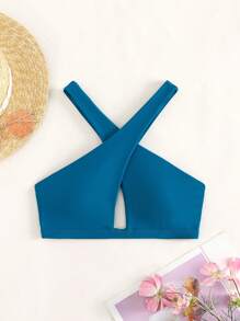 Thánh giá Áo bikini dây đeo cổ - Màu xanh lam - Xem 1